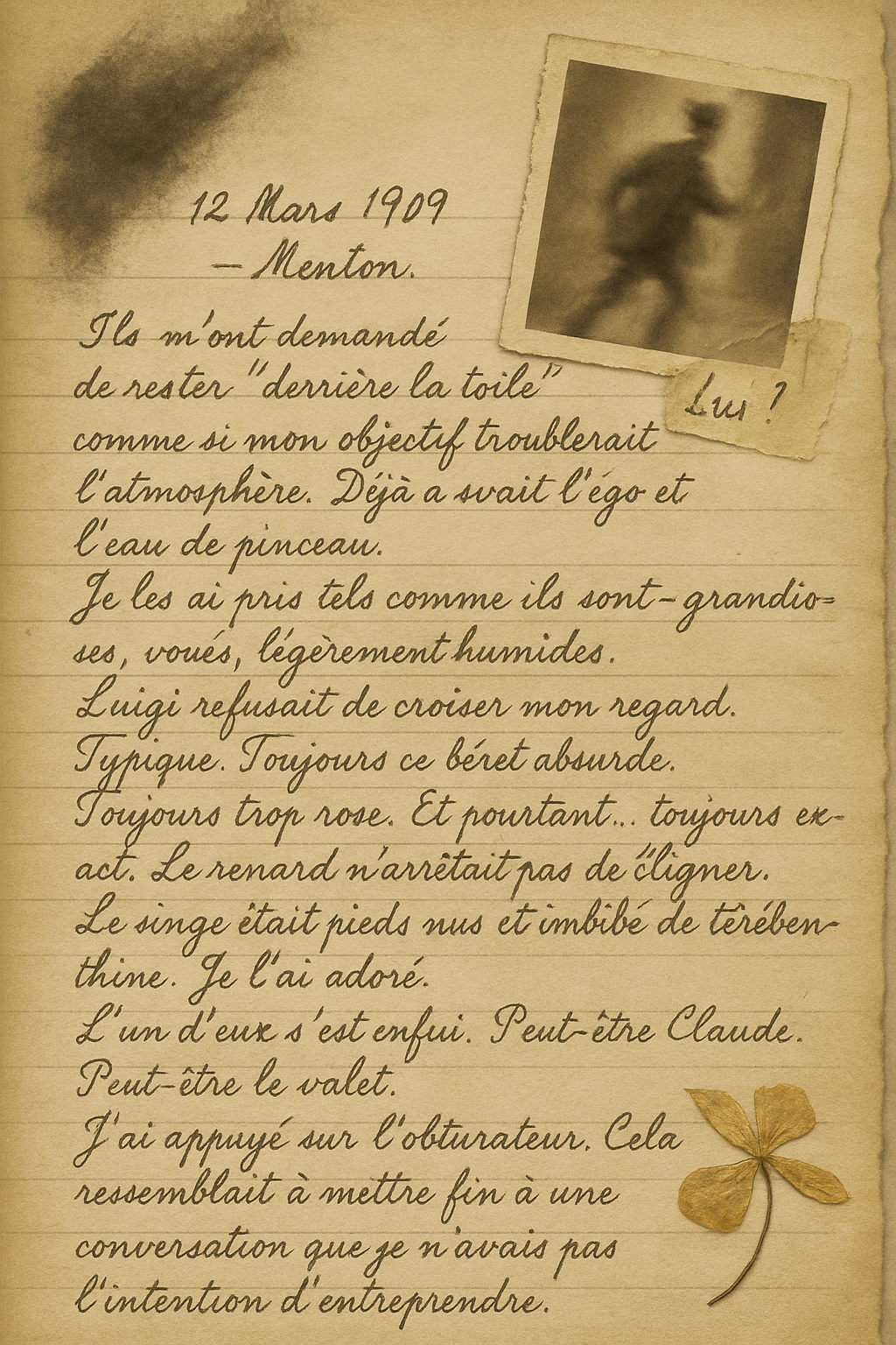 Letter from Countess Giraffieri, Menton, 12 Mars 1909